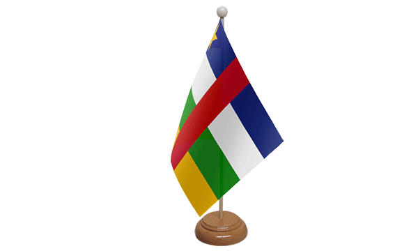 Central African Republic Small Flag with Wooden Stand